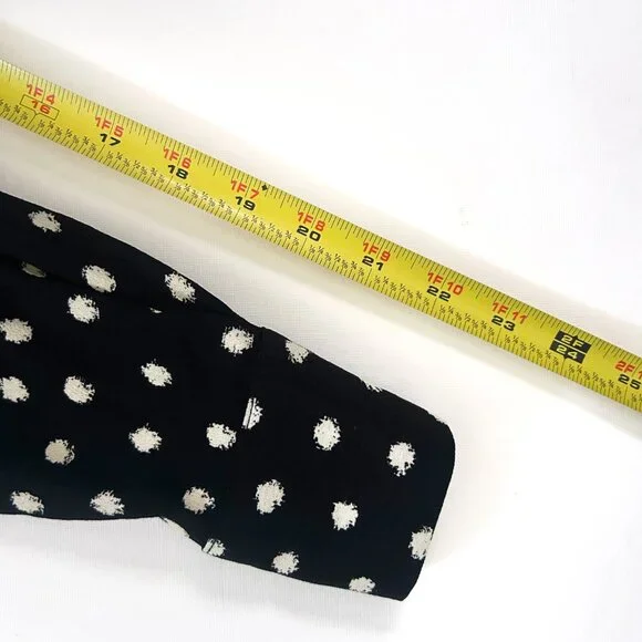 Mango Polka Dot Wide Leg Jumpsuit Belted Button Front Retro Chic Womens XS - Picture 6 of 9